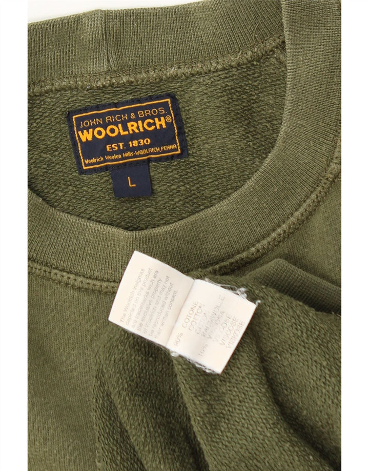 Męska bluza z grafiką Woolrich, duża, zielona bawełna