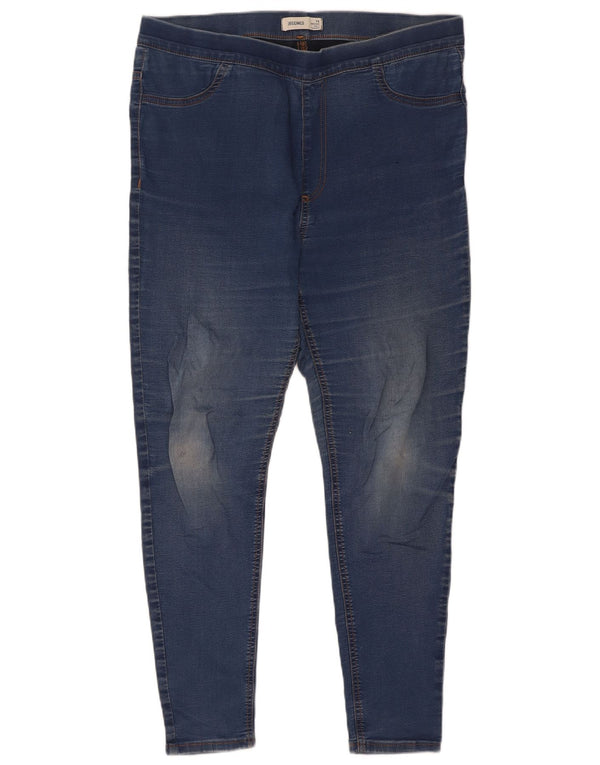 Marks & Spencer Damskie legginsy UK 16, duże, W34 L27, niebieska bawełna