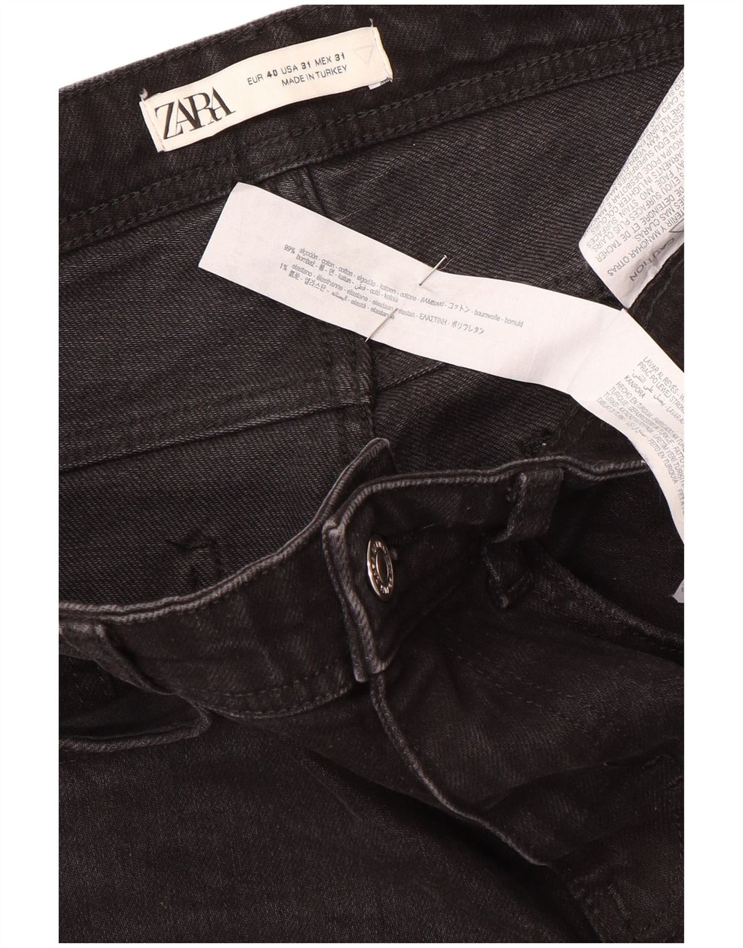 Dżinsy damskie Zara EU 40 Medium W31 L29 Czarna bawełna