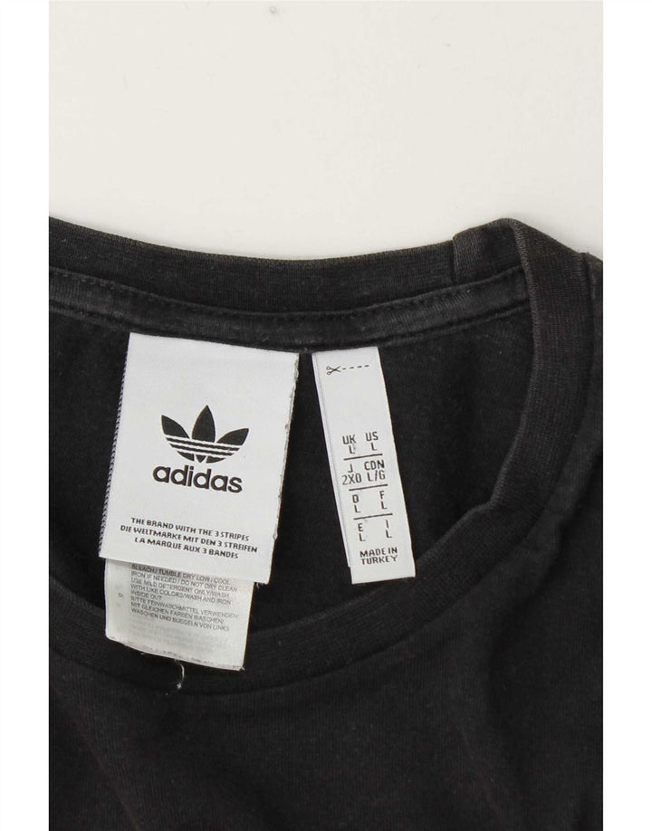 Męska koszulka z grafiką Adidas, duża, szara, bawełniana