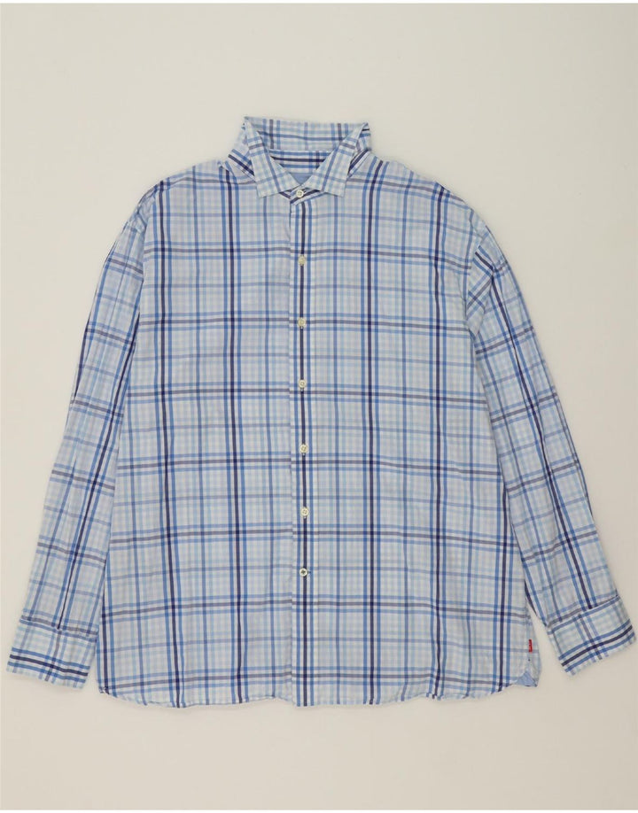 IZOD Mens Shirt XL Blue Check Cotton Vintage Izod and Second-Hand Izod from Messina Hembry 