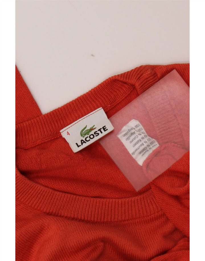 Lacoste Męski sweter z okrągłym dekoltem, rozmiar 4, średni pomarańczowy, bawełniany