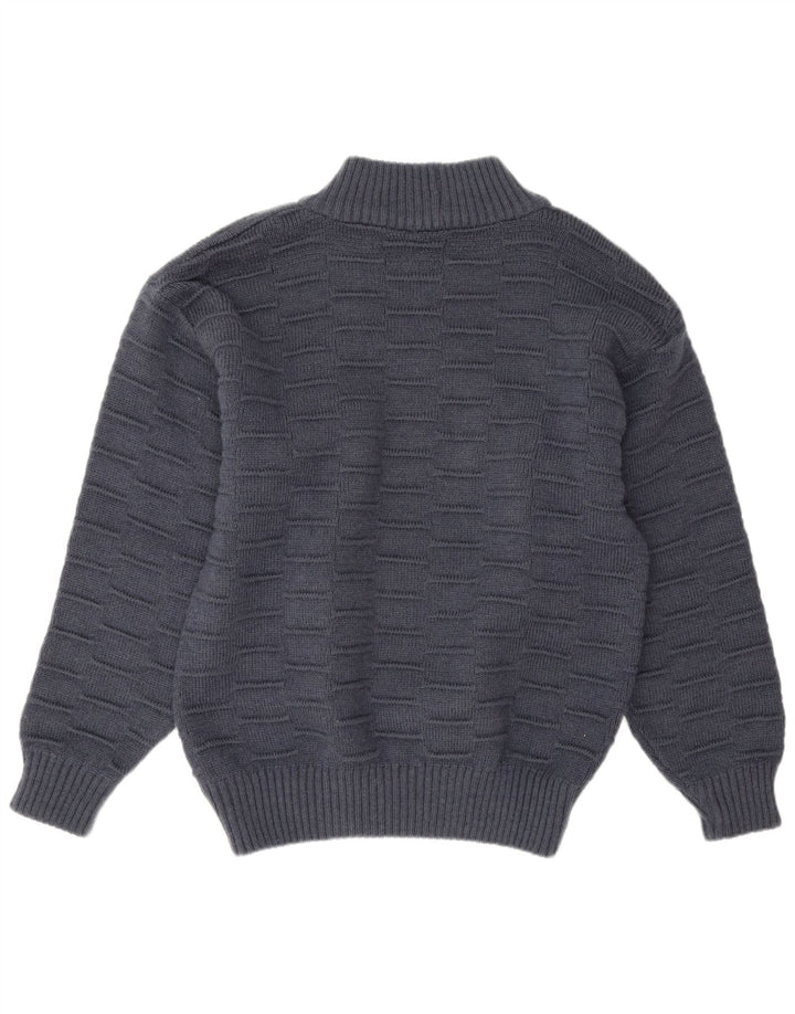 Vintage męski sweter z golfem XL granatowy