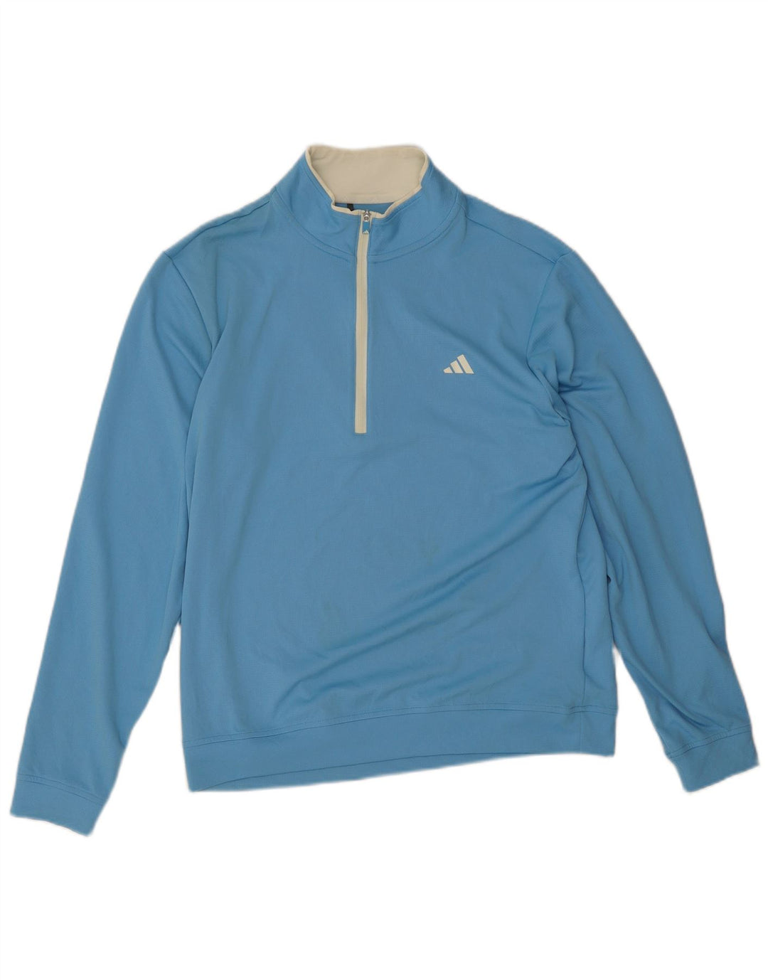 Adidas Męski dres z zamkiem błyskawicznym, górny, średni niebieski poliester