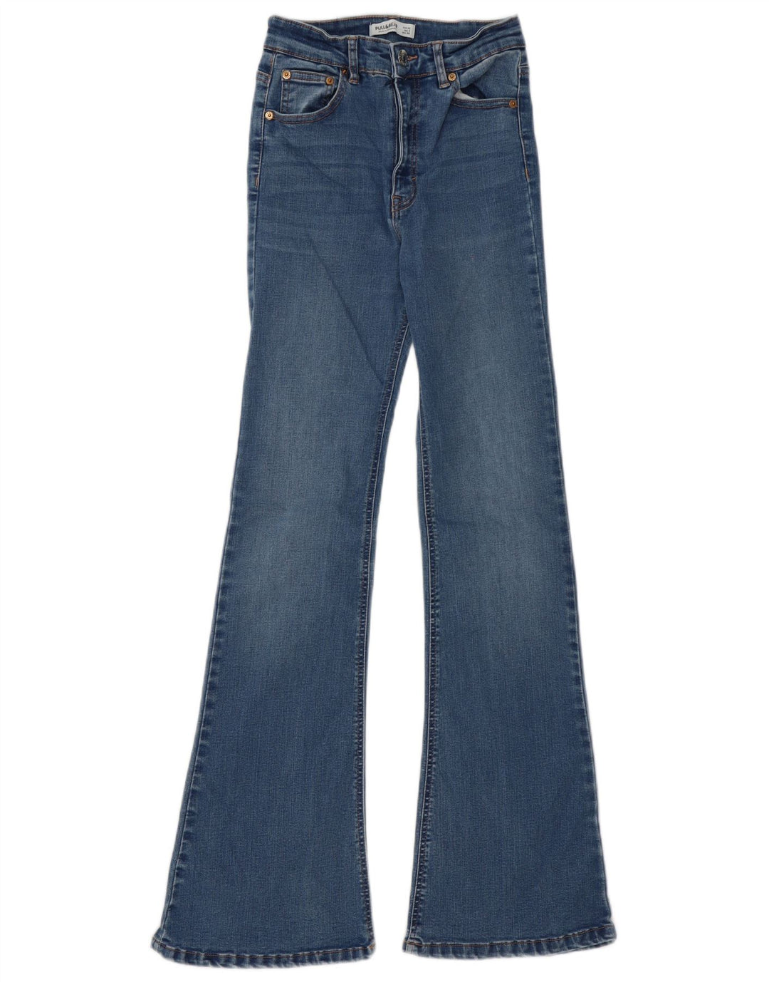 Damskie jeansy rozszerzane Pull & Bear EU 36 Small W26 L32 Niebieskie