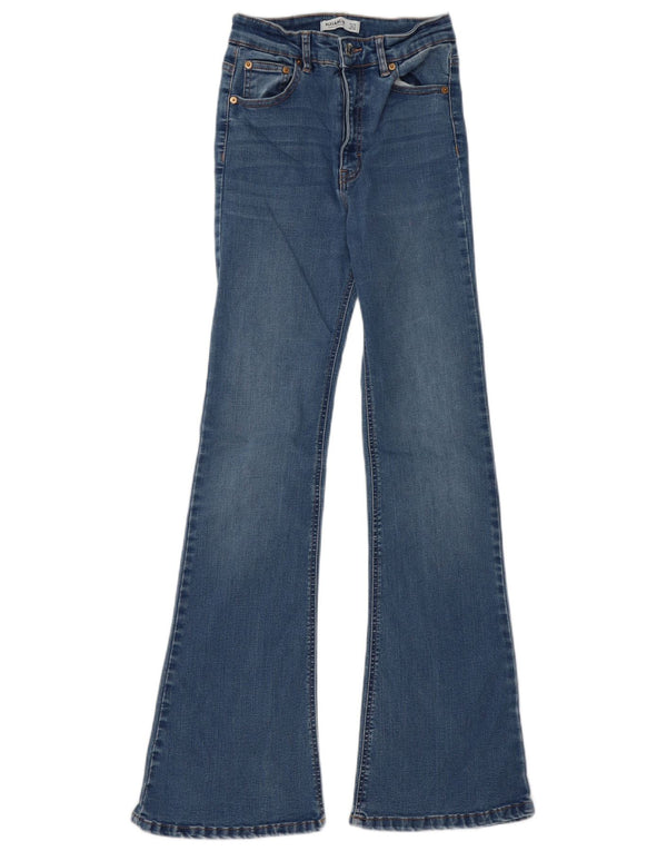Damskie jeansy rozszerzane Pull & Bear EU 36 Small W26 L32 Niebieskie