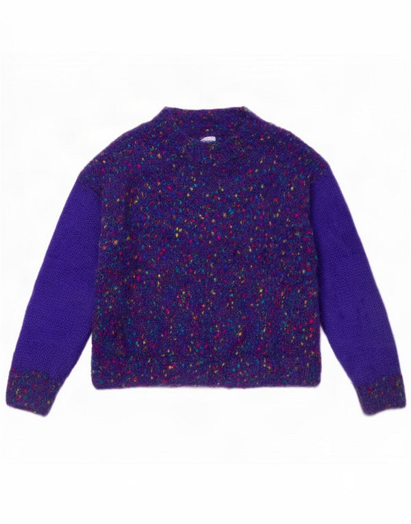 Vintage damski sweter z okrągłym dekoltem UK 16 Large Blue Flecked