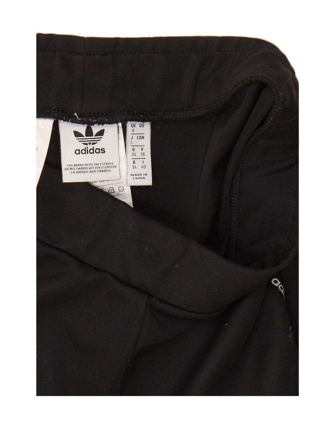 ADIDAS Womens Graphic Sport Shorts UK 8 Small Black Polyester Vintage Adidas and Second-Hand Adidas from Messina Hembry 