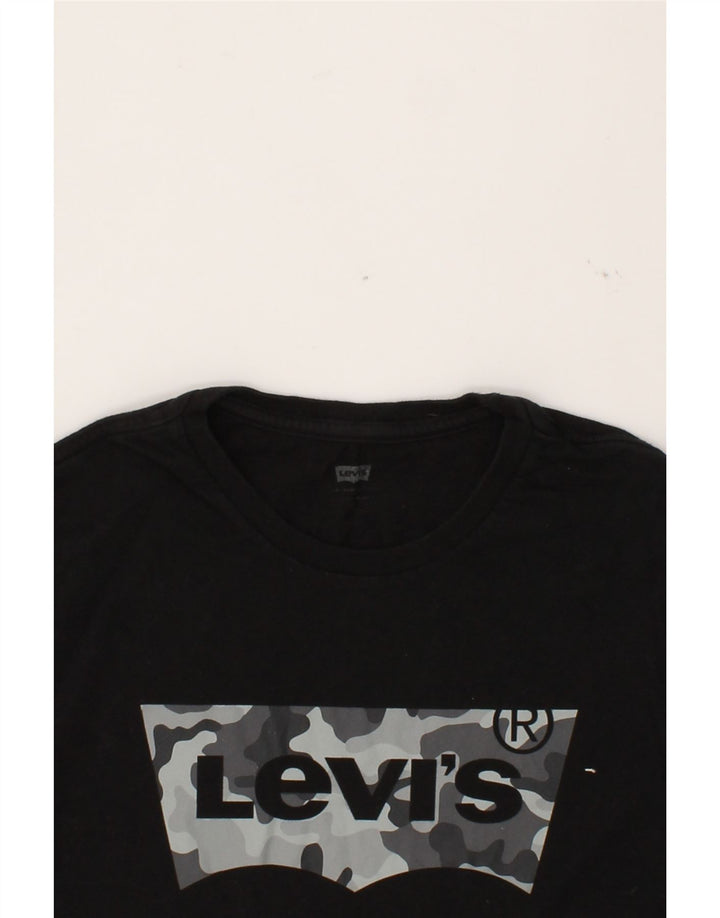 LEVI'S Mens Graphic T-Shirt Top Small Black Cotton Vintage Levi's and Second-Hand Levi's from Messina Hembry 