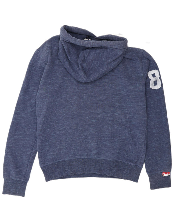 Męski sweter z kapturem Superdry z grafiką, średni, granatowy, bawełniany w cętki