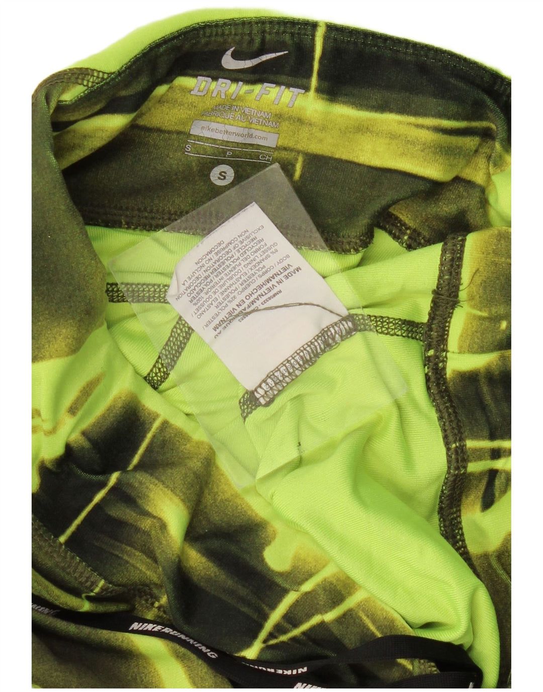 Damskie spodnie dresowe Nike Dri Fit UK 8, małe, zielone, poliestrowe w kratkę