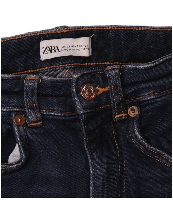 Damskie jeansy obcisłe z wysokim stanem Zara EU 34 2XS W24 L27 Niebieskie