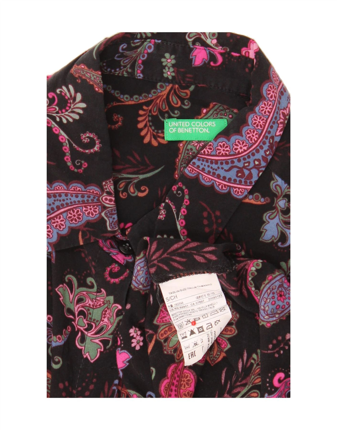 Koszula damska BENETTON UK 10 Small Black Paisley Modal