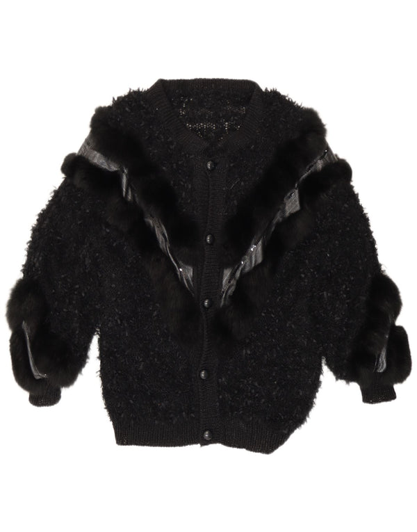 Vintage Womens Cardigan Sweater UK 16 Large Black