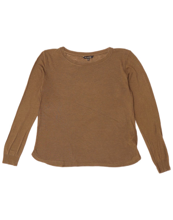 Damski sweter Massimo Dutti z dekoltem w łódkę UK 14 Medium Khaki Lyocell