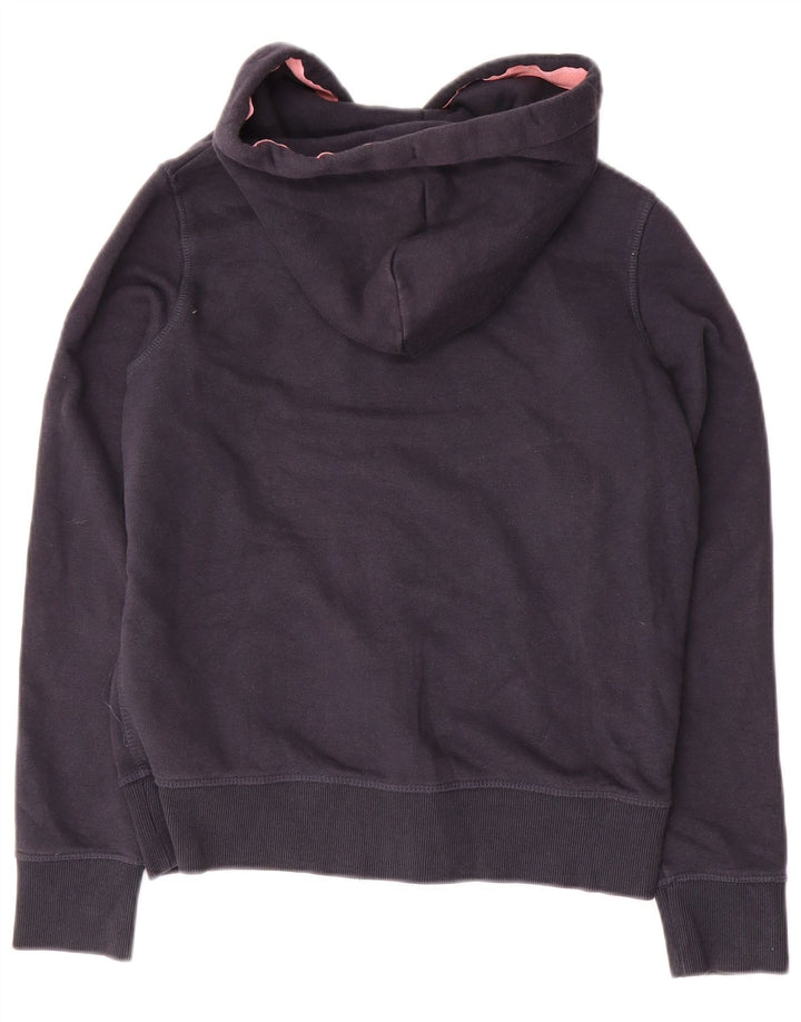 Damski sweter JACK WILLS z grafiką i zamkiem błyskawicznym, UK 8, mały, granatowy, bawełniany