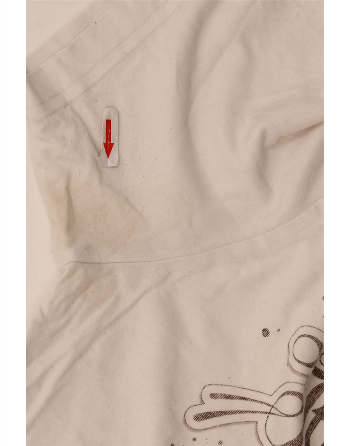 Męska koszulka z grafiką Adidas, średnia, biała bawełna