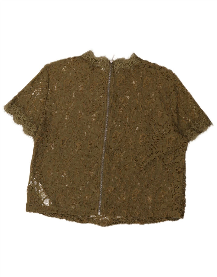 Damska bluzka o kroju Trafaluc Zara, UK 16, duży, khaki, poliester