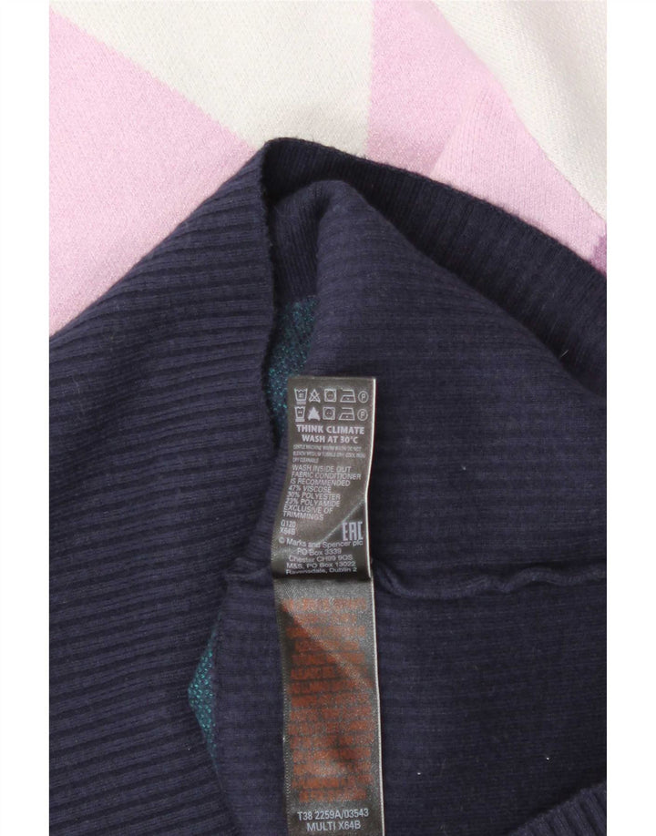 Marks & Spencer Damski sweter z golfem, UK 14, duży, wielokolorowy