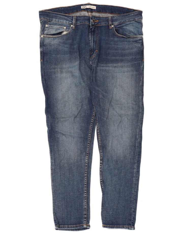 Męskie jeansy slim fit Zara EU 44 Large W34 L29 Niebieskie bawełniane