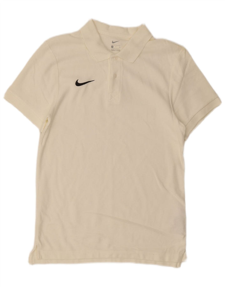 Męska koszulka polo Nike, mała, z bawełny w kolorze złamanej bieli