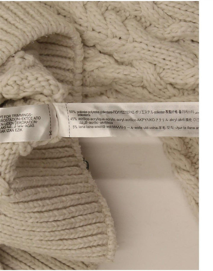 Damski sweter Zara z okrągłym dekoltem, UK 8, mały, złamany biały poliester