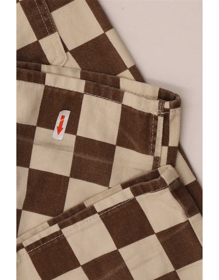 Damskie proste dżinsy Pull & Bear EU 34 XS W24 L31 Brązowe geometryczne