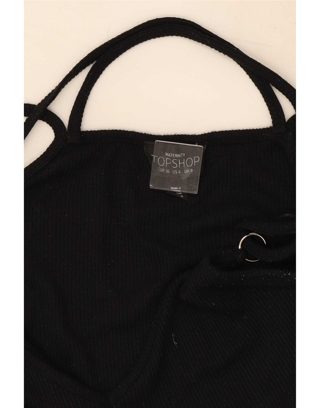 Damska sukienka na ramiączkach Topshop UK 8, mała, czarna, poliester