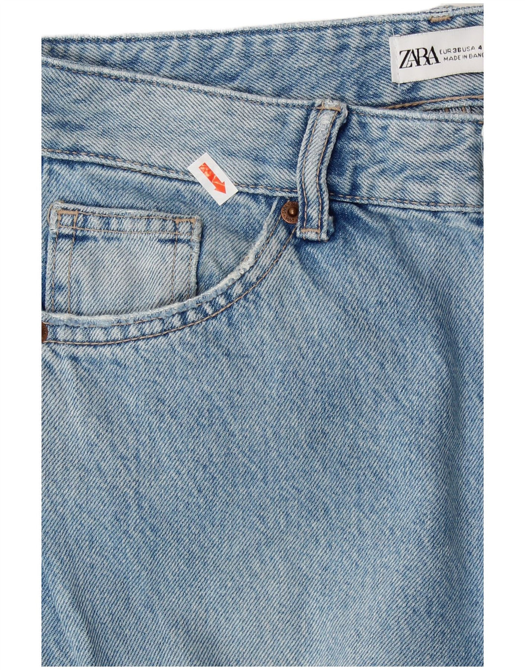 Damskie jeansy cargo ZARA rozkloszowane EU 36 XS W26 L32 niebieskie bawełniane