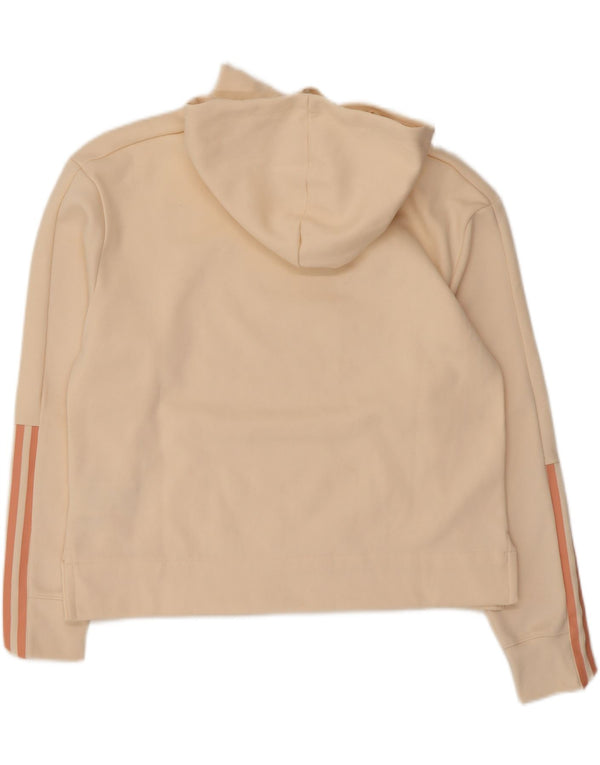 Damska bluza z kapturem Adidas Oversized UK 8/10 Mała Beżowa Bawełna