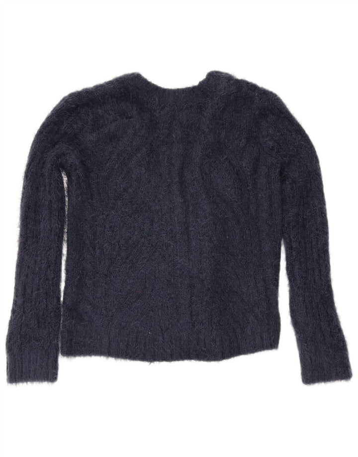 Marks & Spencer Damski sweter kardigan UK 14, średni granatowy poliester