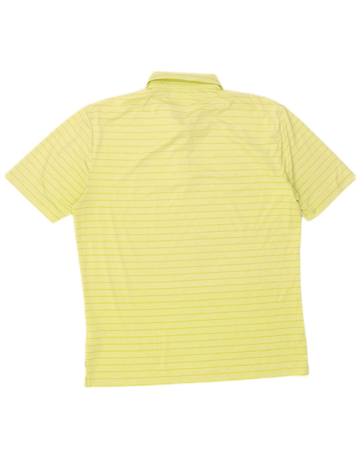 Męska koszulka polo Calvin Klein, duża, żółta, poliestrowa w paski