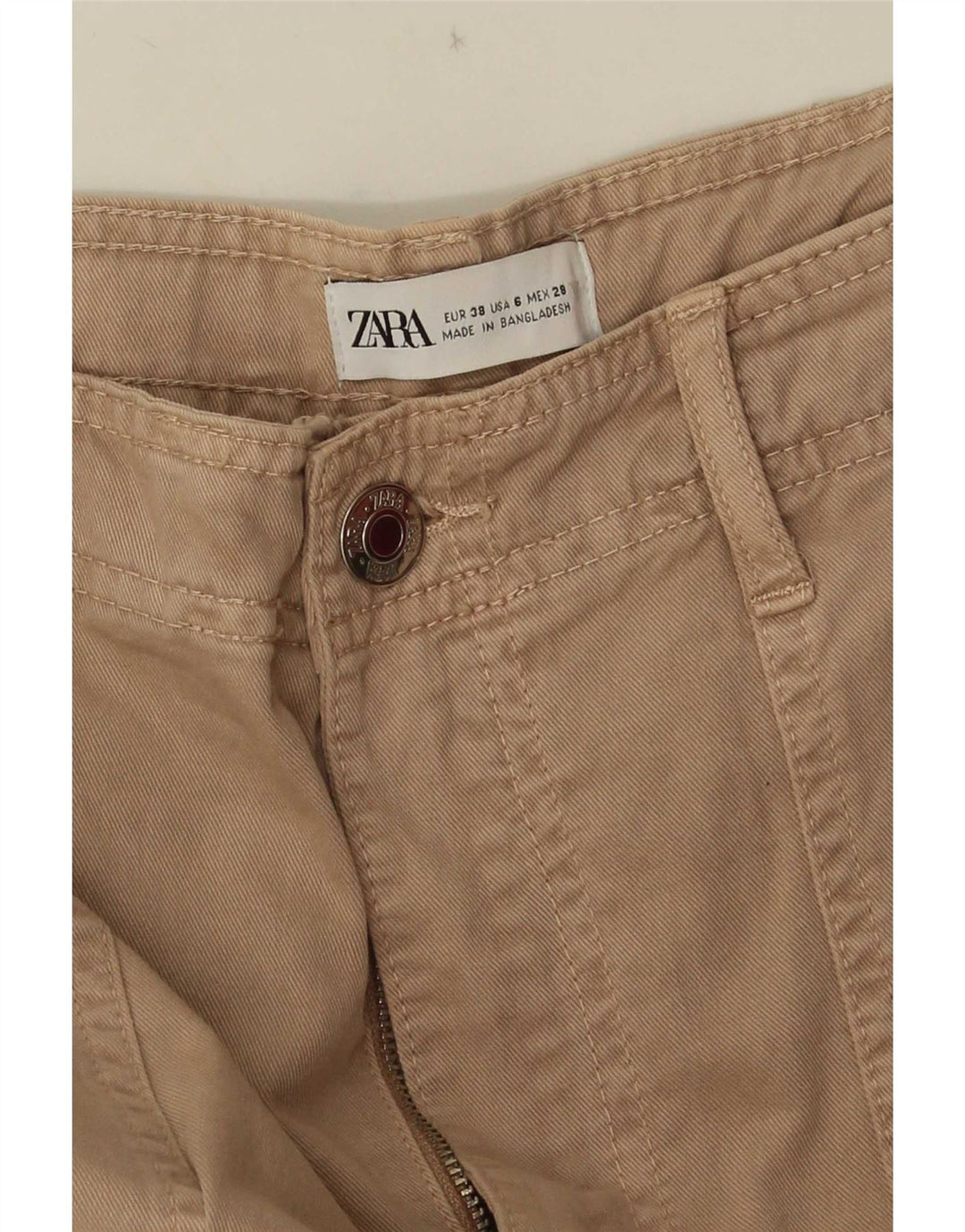 Spodnie damskie Zara Straight Cargo EU 38 Small W28 L33 Beżowe