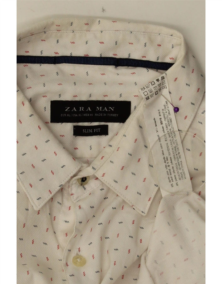 Koszula męska ZARA Slim Fit XL, bawełniana w białe cętki