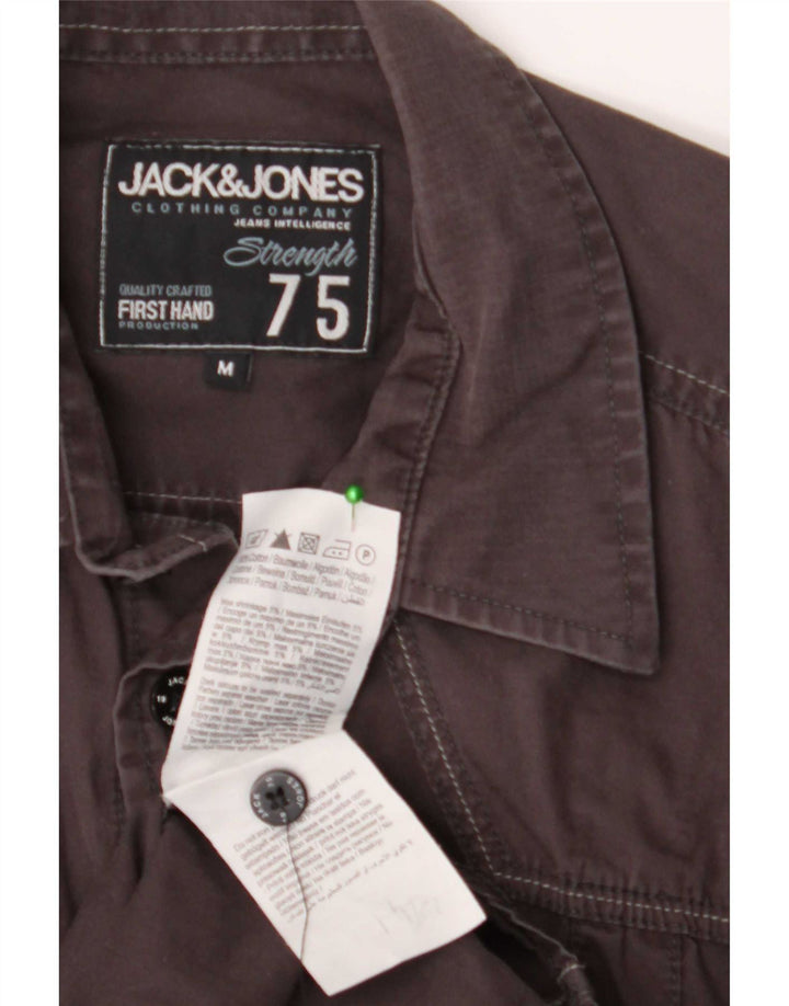 Męska koszula graficzna Jack & Jones, średnio brązowa, bawełniana