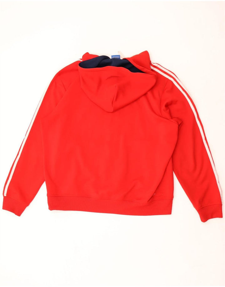 Adidas Męski sweter z kapturem i zamkiem błyskawicznym XL Czerwony poliester