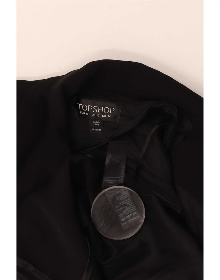 Damska otwarta marynarka Topshop UK 14, duża, czarna, poliester