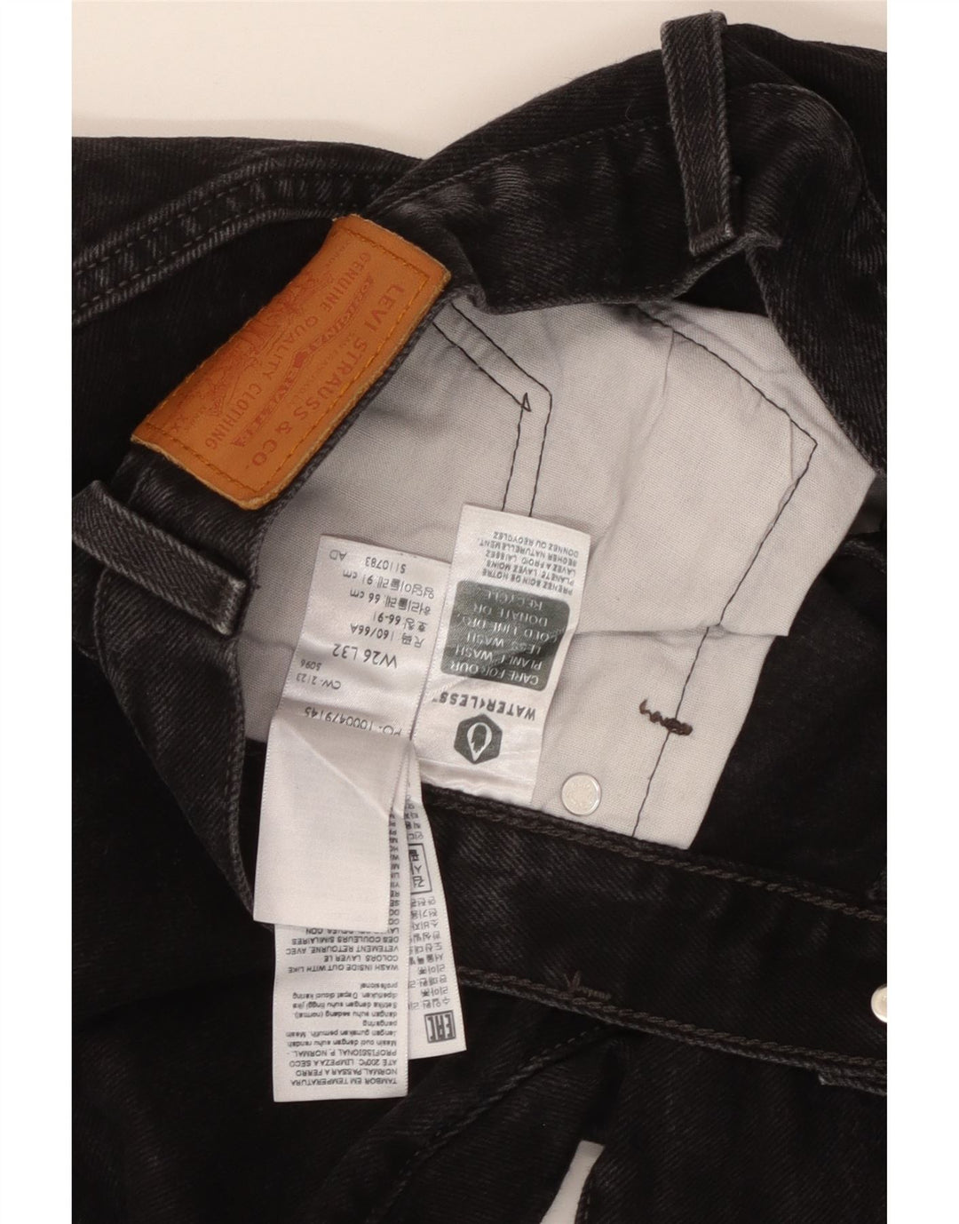 Damskie jeansy Levi's 501 Straight W26 L32 Czarne bawełniane