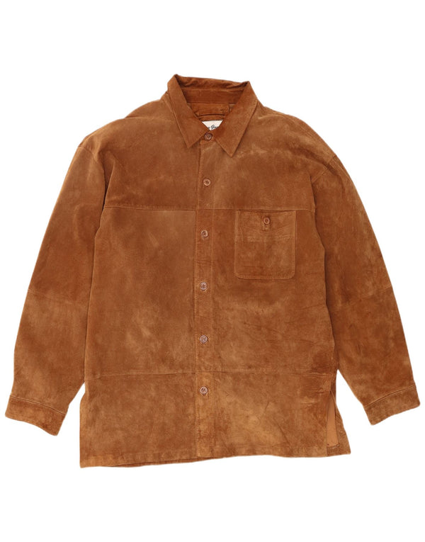 Vintage męska zamszowa kurtka UK 42 XL brązowa skóra