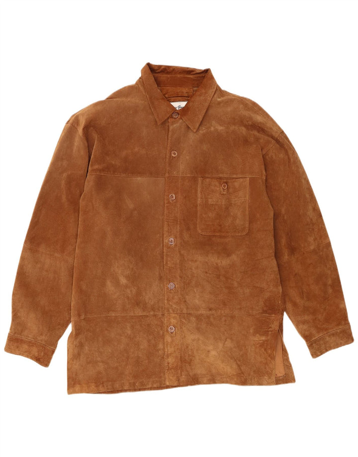 Vintage męska zamszowa kurtka UK 42 XL brązowa skóra