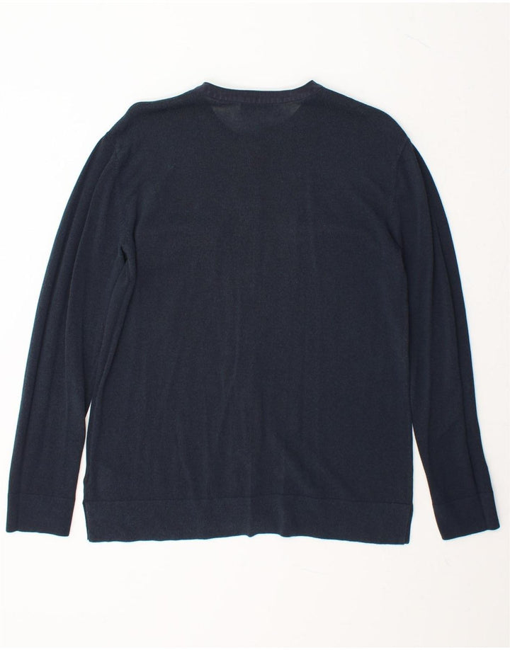 LACOSTE Womens Cardigan Sweater Size 40 Medium Navy Blue Viscose Vintage Lacoste and Second-Hand Lacoste from Messina Hembry 