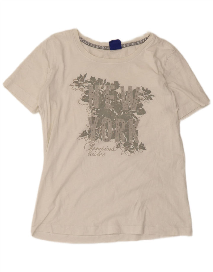 Damska koszulka graficzna Champion Top UK 14 Medium White