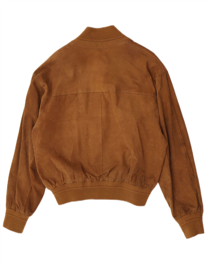 Vintage damska oversize'owa zamszowa kurtka bomber IT 44 średni beż
