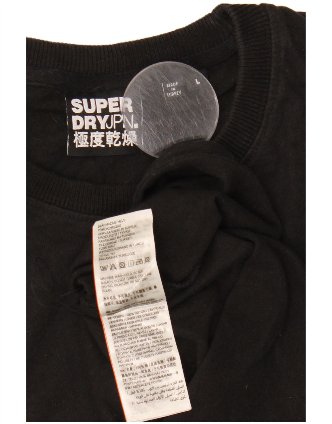 Męski T-shirt Superdry, duży, czarny, bawełniany