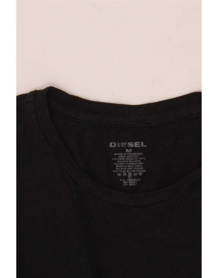 T-shirt męski Diesel, średni czarny, bawełniany