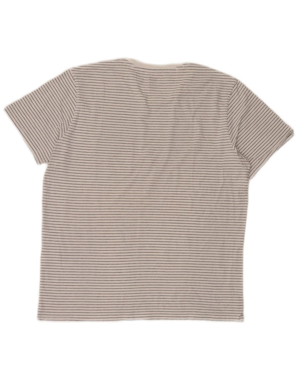 Męski T-shirt Levi's Top, duży, biały, bawełniany w prążki