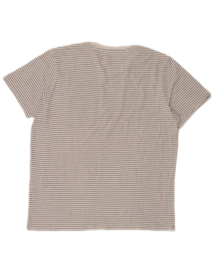 Męski T-shirt Levi's Top, duży, biały, bawełniany w prążki