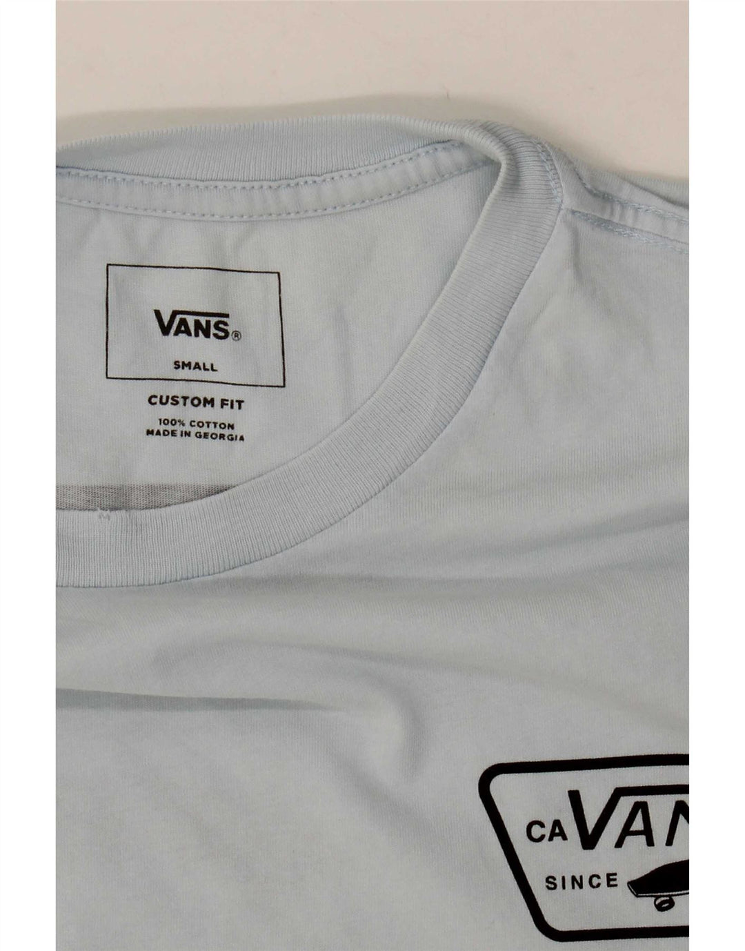 Męski T-shirt z grafiką Vans o dopasowanym kroju, mały, niebieski, bawełniany