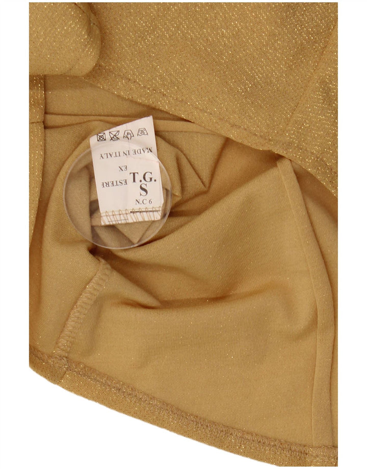 Koszula damska vintage UK 10 Small Gold Poliester
