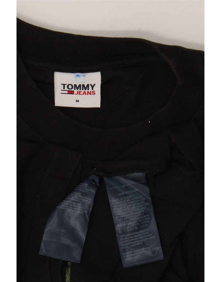 Męska koszulka z grafiką Tommy Hilfiger, średnia, czarna bawełna